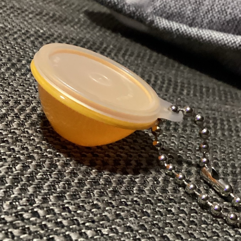 Vintage Tupperware Keychain Gold Bowl with Lid
